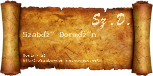 Szabó Dormán névjegykártya